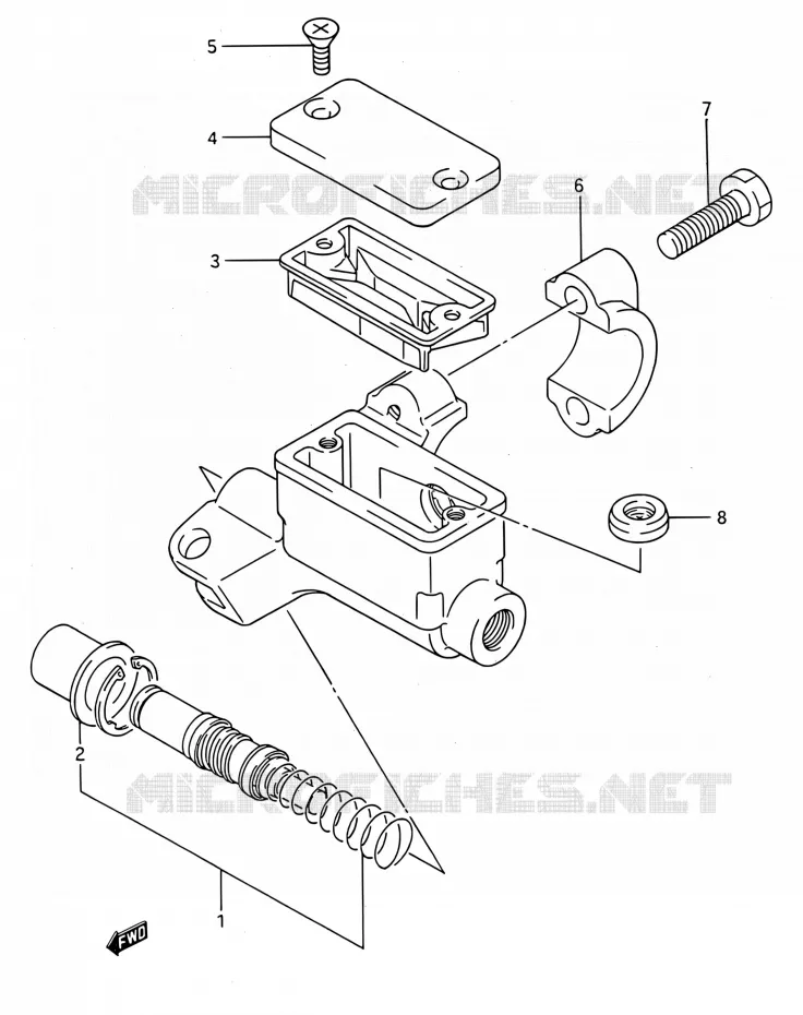 MAITRE CYLINDRE AVANT (MODELE K/L/M/N/P/R/S) Suzuki MOTO 80 RM 1995  RM80 S (E03,E28,E33)