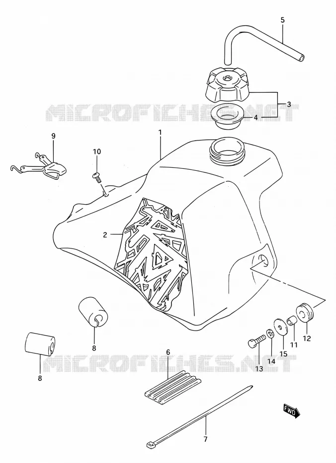 RESERVOIR D'ESSENCE (MODELE R/S) Suzuki MOTO 80 RM 1995  RM80 S (E03,E28,E33)
