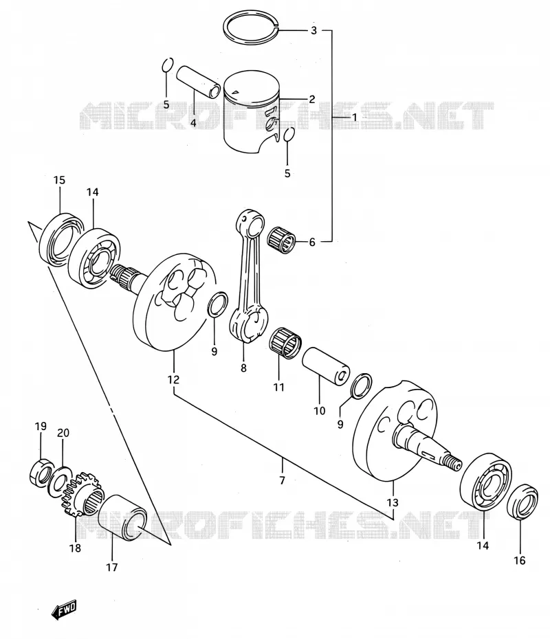 VILEBREQUIN (MODELE M/N/P/R/S) Suzuki MOTO 80 RM 1995  RM80 S (E03,E28,E33)