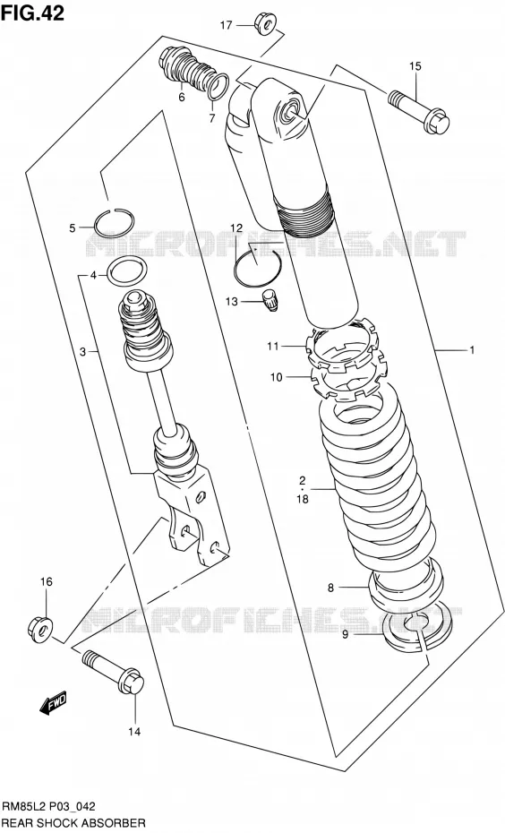 AMORTISSEUR ARRIERE (RM85LL2 P03) Suzuki MOTO 85 RM 2012  RM85L L2 (P03,P28.P33)