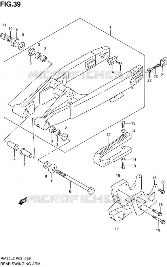 BRAS OSCILLANT ARRIERE (RM85L2 P03) Suzuki MOTO 85 RM 2012  RM85L L2 (P03,P28.P33)
