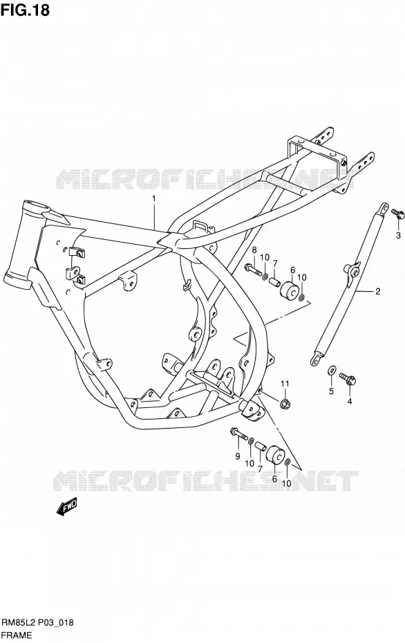 CADRE Suzuki MOTO 85 RM 2012  RM85L L2 (P03,P28.P33)