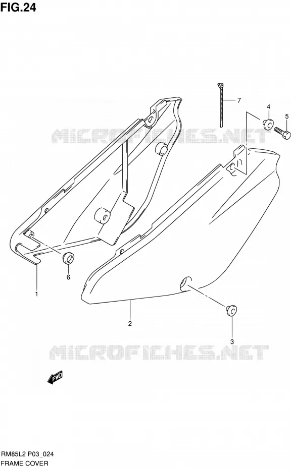 CARENAGES ARRIERE Suzuki MOTO 85 RM 2012  RM85L L2 (P03,P28.P33)