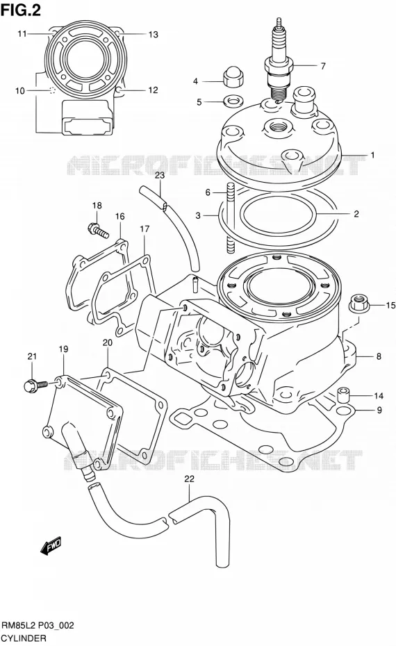 CYLINDRE Suzuki MOTO 85 RM 2012  RM85L L2 (P03,P28.P33)