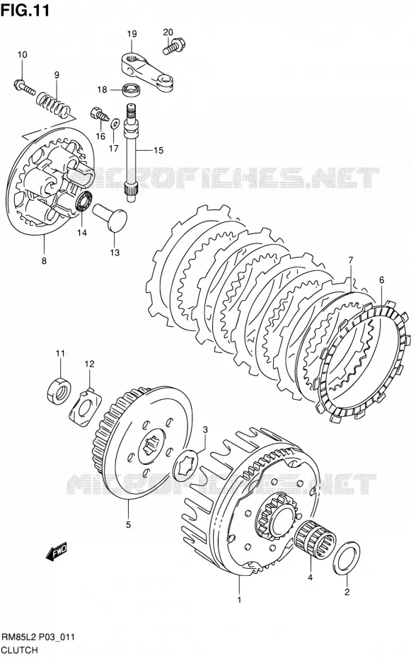 EMBRAYAGE Suzuki MOTO 85 RM 2012  RM85L L2 (P03,P28.P33)