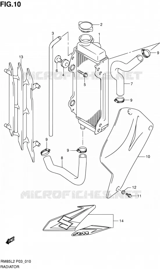 RADIATEUR Suzuki MOTO 85 RM 2012  RM85L L2 (P03,P28.P33)