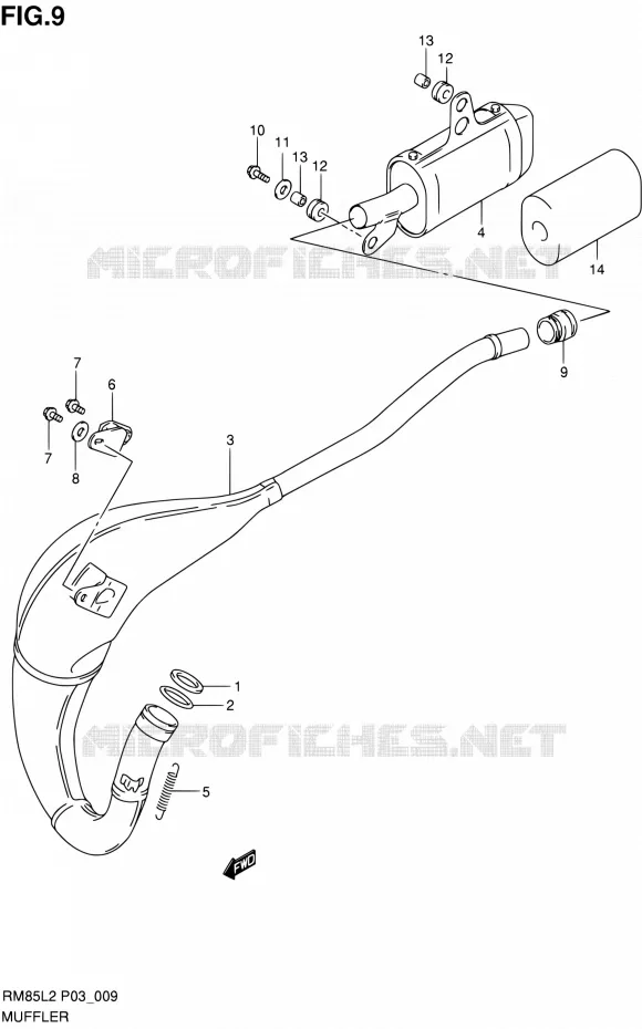 SILENCIEUX Suzuki MOTO 85 RM 2012  RM85L L2 (P03,P28.P33)