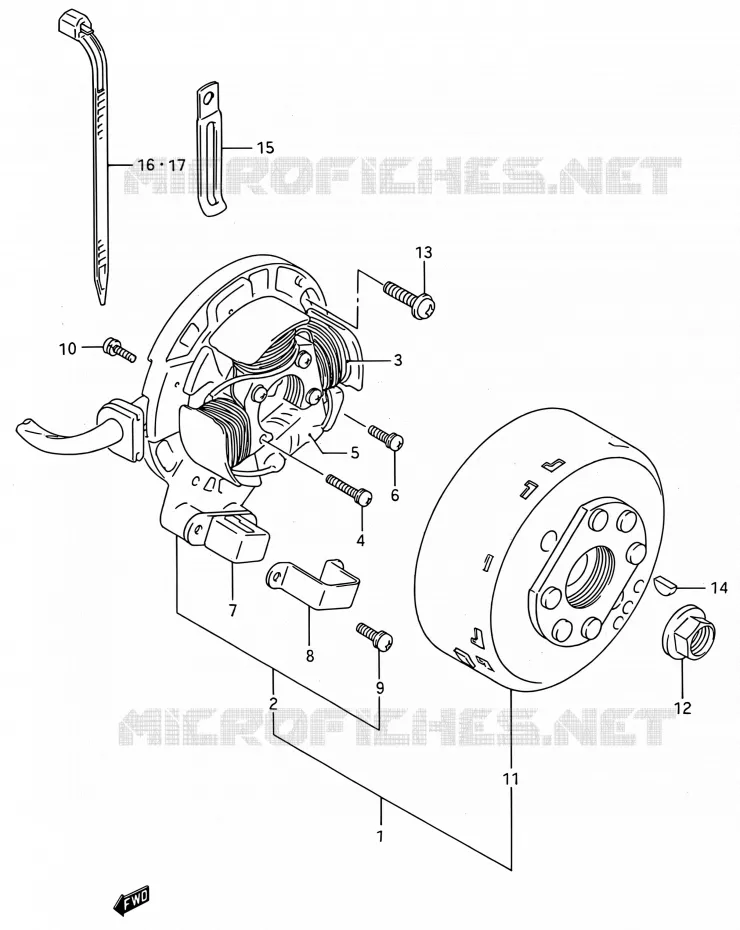 ALLUMAGE ROTOR - STATOR Suzuki MOTO 250 RMX 1989  RMX250 K (E03,E28,E33)