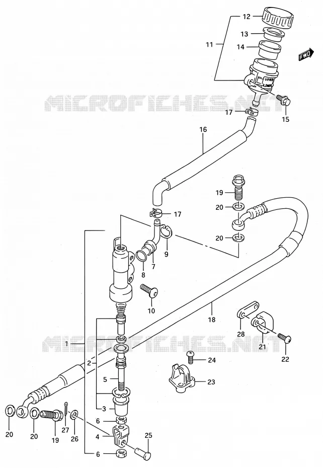MAITRE CYLINDRE ARRIERE (MODELE L) Suzuki MOTO 250 RMX 1990  RMX250 L (E03,E28,E33)