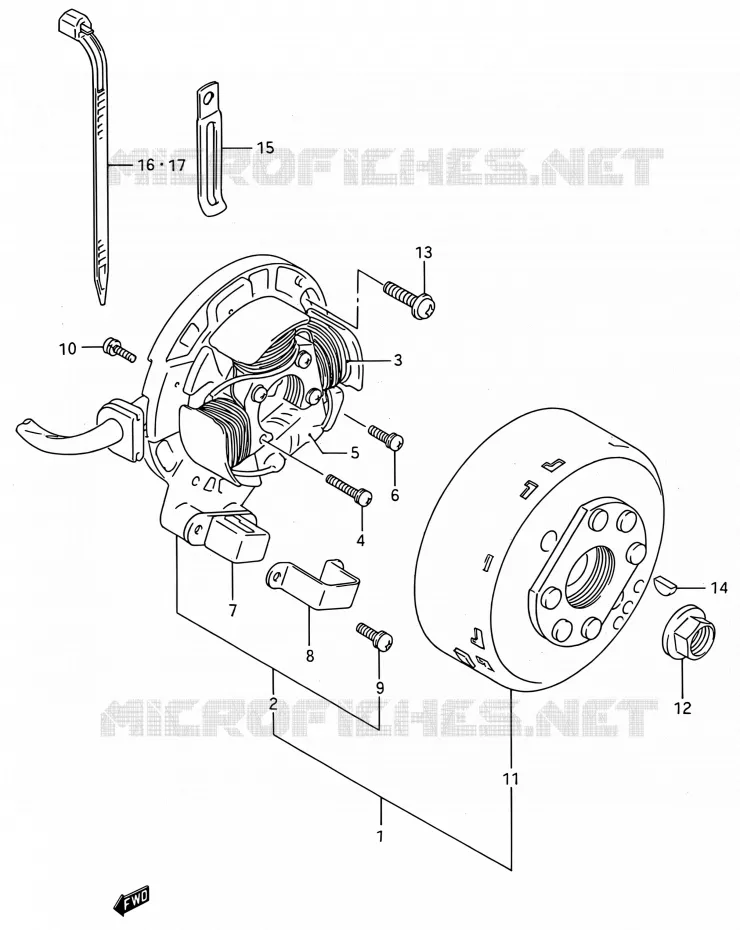 ALLUMAGE ROTOR - STATOR Suzuki MOTO 250 RMX 1992  RMX250 N (E03,E28,E33)