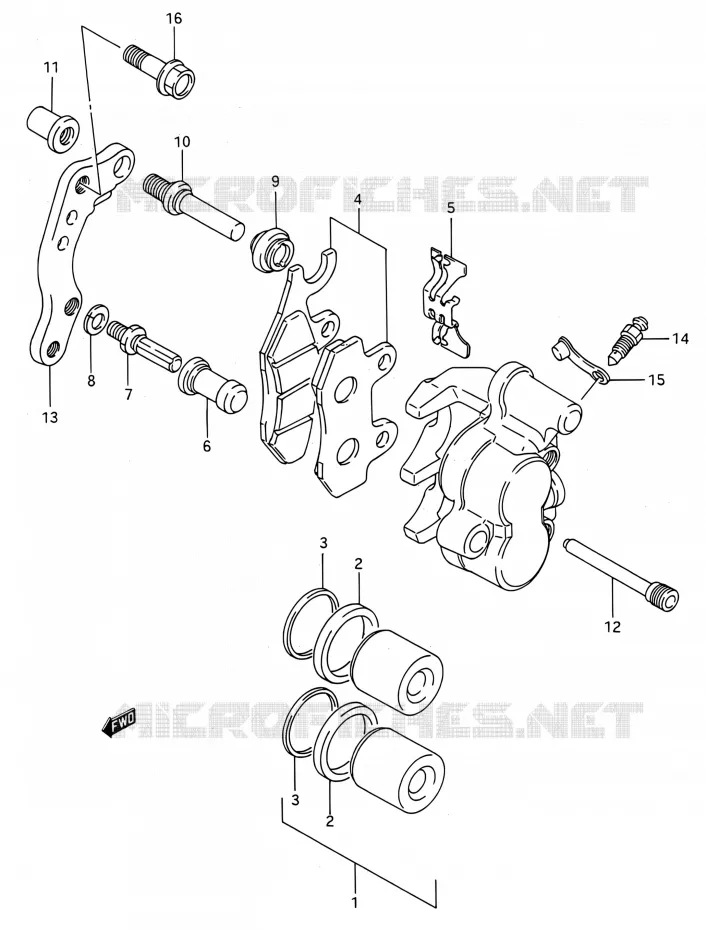 ETRIER DE FREIN AVANT (MODELE M/N/P/R) Suzuki MOTO 250 RMX 1992  RMX250 N (E03,E28,E33)