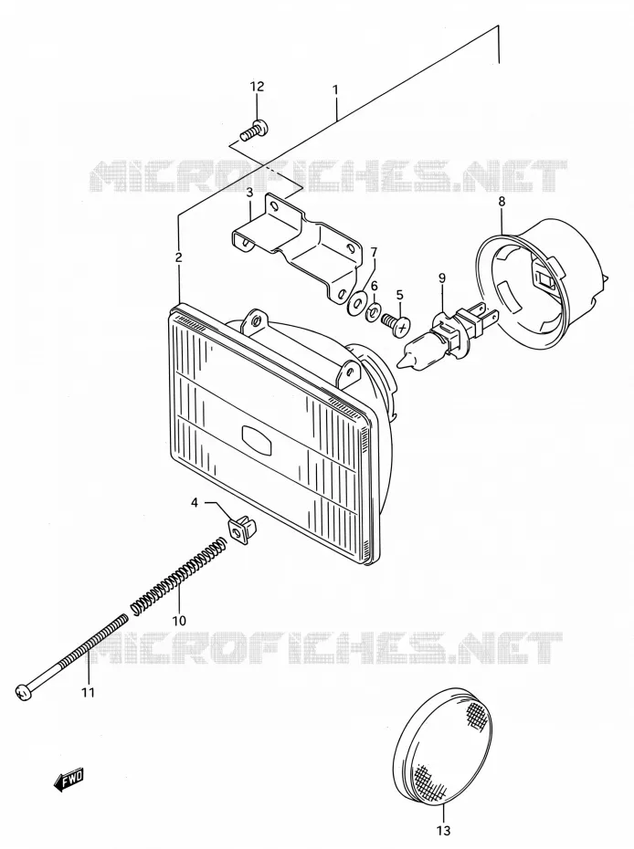 PHARE Suzuki MOTO 250 RMX 1994  RMX250 R (E03,E28,E33)