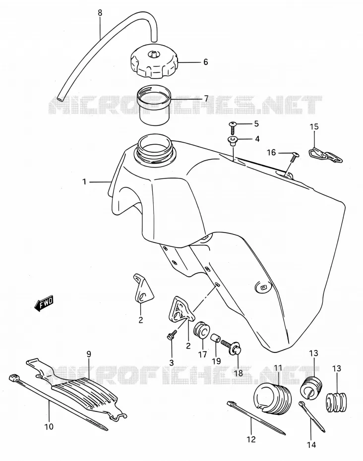 RESERVOIR D'ESSENCE Suzuki MOTO 250 RMX 1994  RMX250 R (E03,E28,E33)