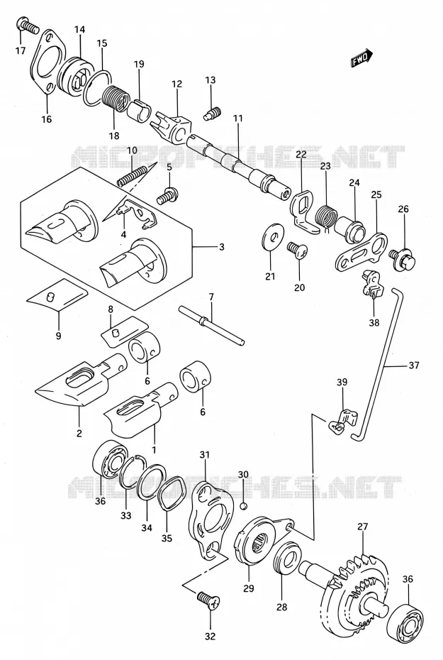 VALVE D'ECHAPPEMENT (MODELE P/R) Suzuki MOTO 250 RMX 1994  RMX250 R (E03,E28,E33)