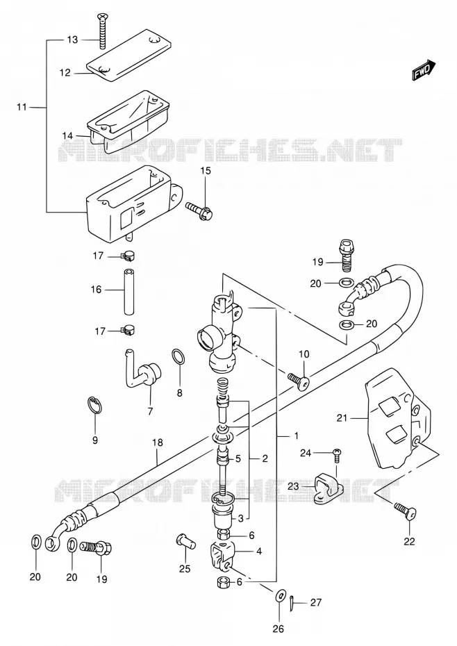 MAITRE CYLINDRE ARRIERE Suzuki MOTO 250 RMX 1998  RMX250W(E24)