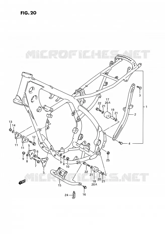 CADRE (MODELE K/L/M/N) Suzuki MOTO 250 RMX 1991  RMX250 M (E03)