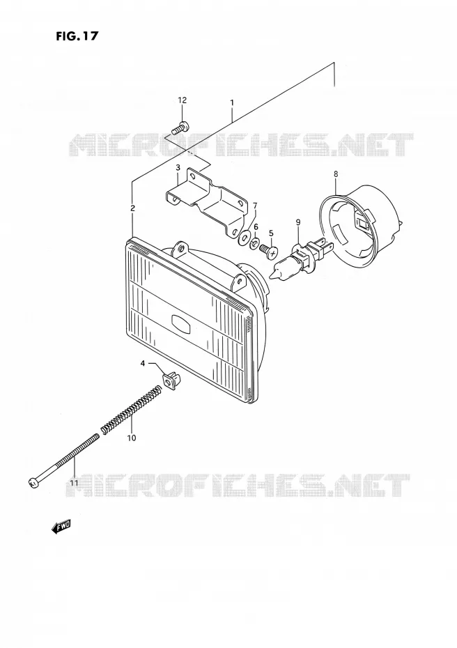 PHARE Suzuki MOTO 250 RMX 1991  RMX250 M (E03)