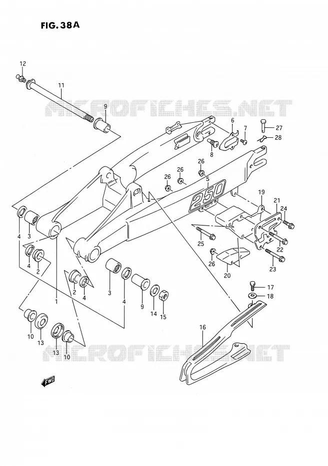 BRAS OSCILLANT ARRIERE (MODELE M/N) Suzuki MOTO 250 RMX 1992  RMX250 N (E03)