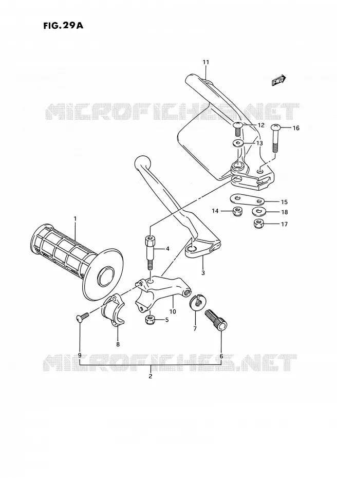 PROTEGE MAIN GAUCHE (MODELE N/P/R/S/T) Suzuki MOTO 250 RMX 1992  RMX250 N (E03)