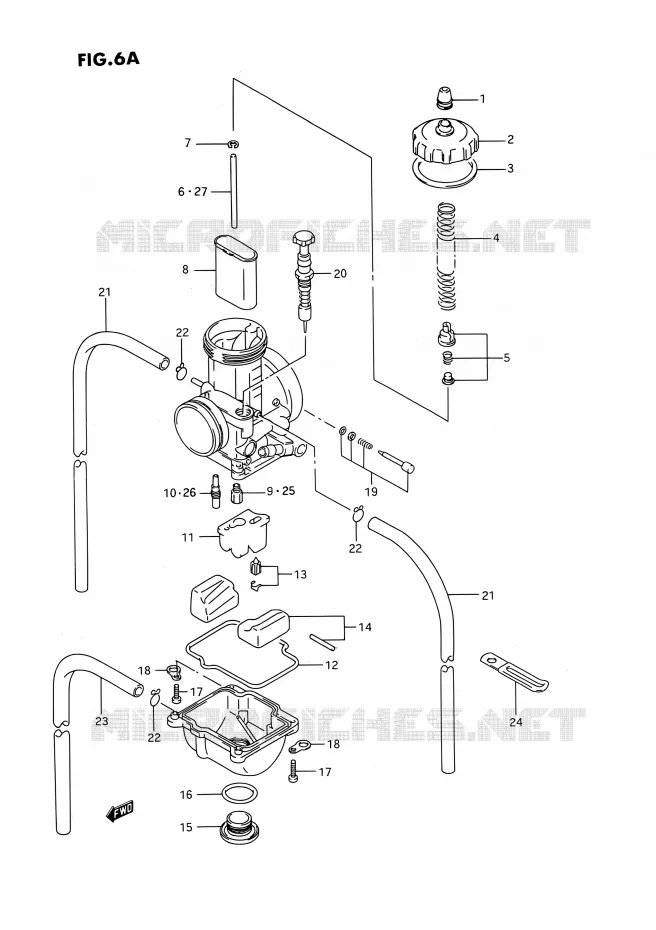 CARBURATEUR (MODELE P/R/S/T) Suzuki MOTO 250 RMX 1993  RMX250 P (E03)