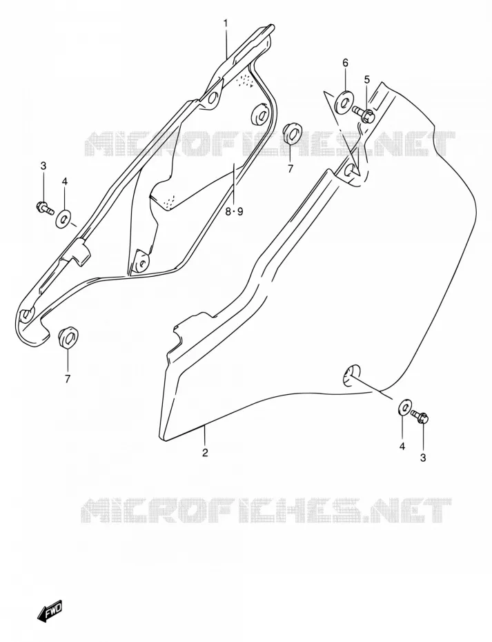 CARENAGES ARRIERE Suzuki MOTO 250 RMX 1998  RMX250 W