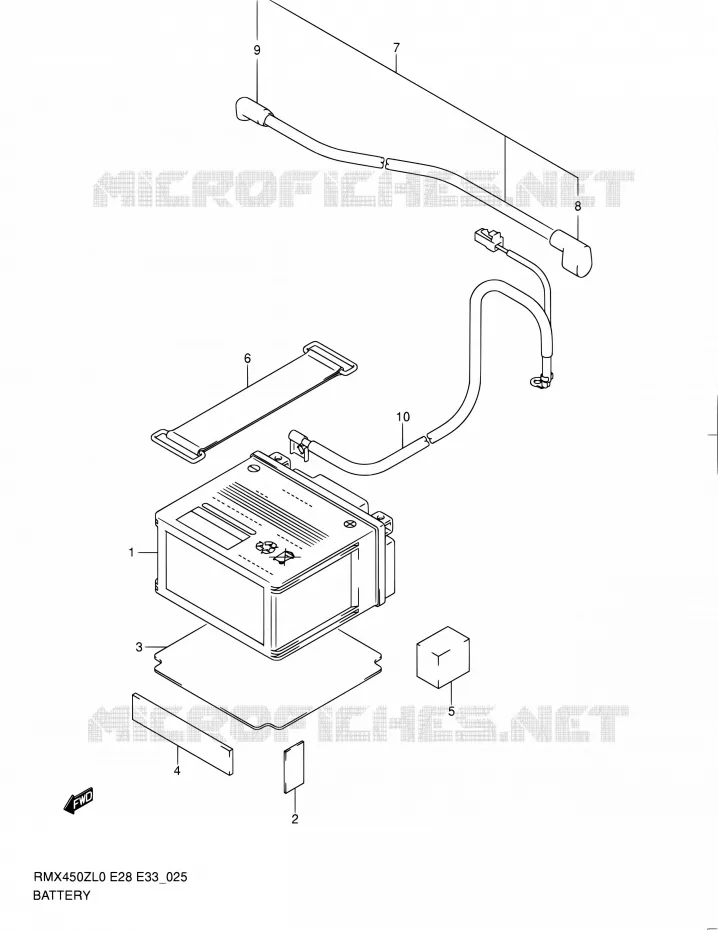BATTERIE Suzuki MOTO 450 RMX 2010  RMX450Z L0 (E03,E28,E33)