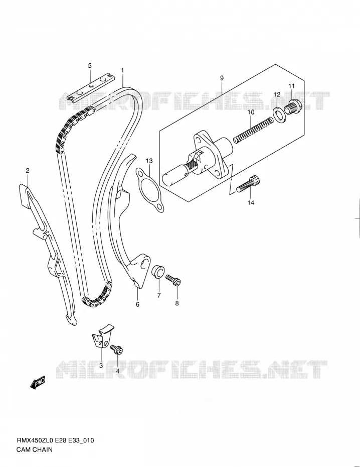 DISTRIBUTION Suzuki MOTO 450 RMX 2010  RMX450Z L0 (E03,E28,E33)