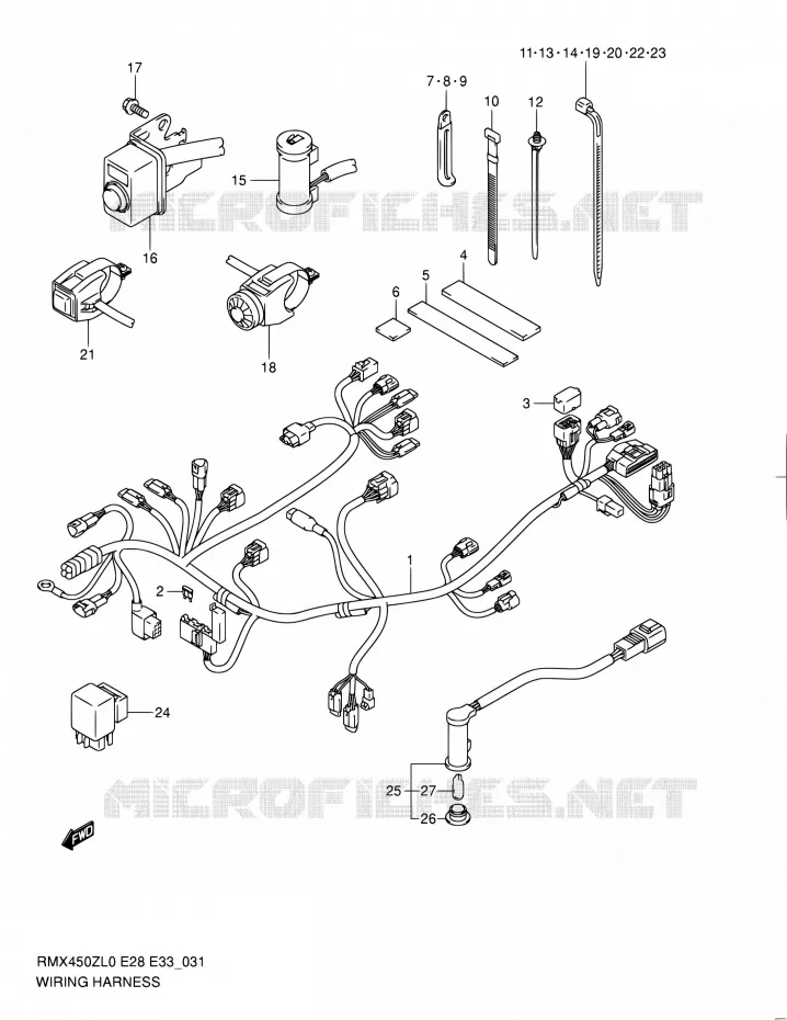 FAISCEAU ELECTRIQUE Suzuki MOTO 450 RMX 2012  RMX450Z L0 (E03,E28,E33)