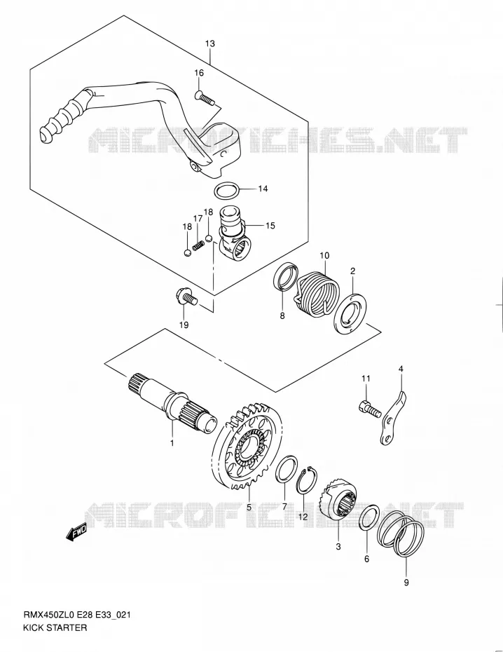 KICK Suzuki MOTO 450 RMX 2012  RMX450Z L0 (E03,E28,E33)