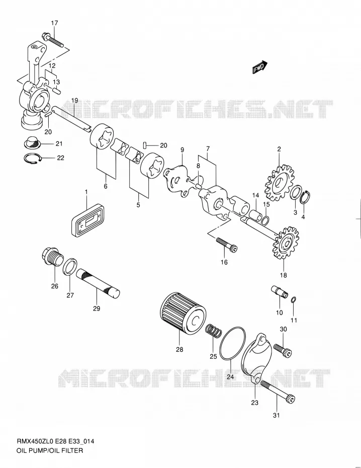 POMPE A HUILE Suzuki MOTO 450 RMX 2010  RMX450Z L0 (E03,E28,E33)