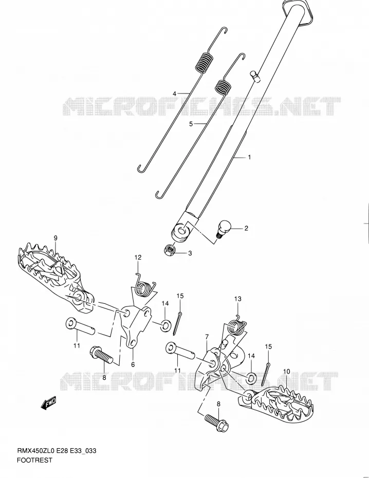 REPOSE PIED Suzuki MOTO 450 RMX 2010  RMX450Z L0 (E03,E28,E33)