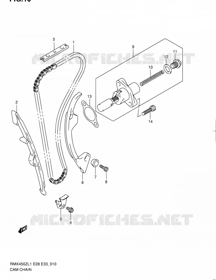 DISTRIBUTION Suzuki MOTO 450 RMX 2011  RMX450Z L1 (E03,E28,E33)