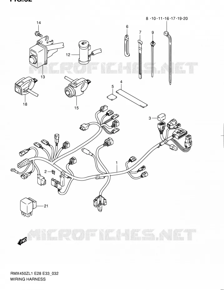 FAISCEAU ELECTRIQUE Suzuki MOTO 450 RMX 2011  RMX450Z L1 (E03,E28,E33)