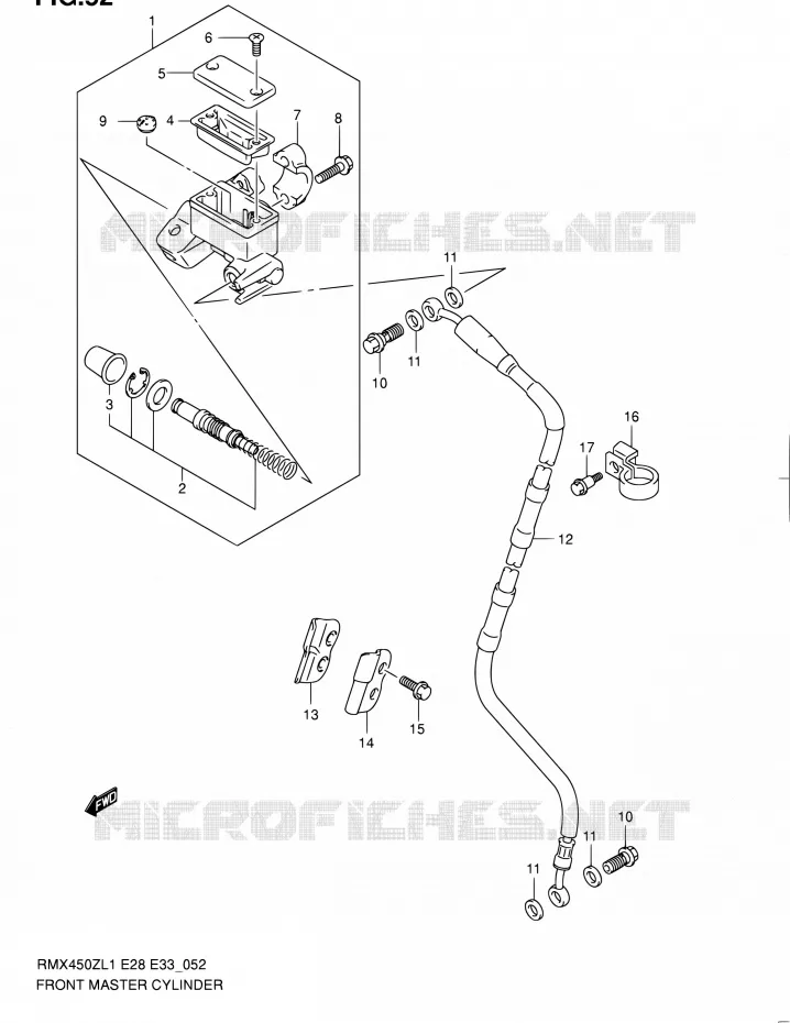 MAITRE CYLINDRE AVANT Suzuki MOTO 450 RMX 2011  RMX450Z L1 (E03,E28,E33)