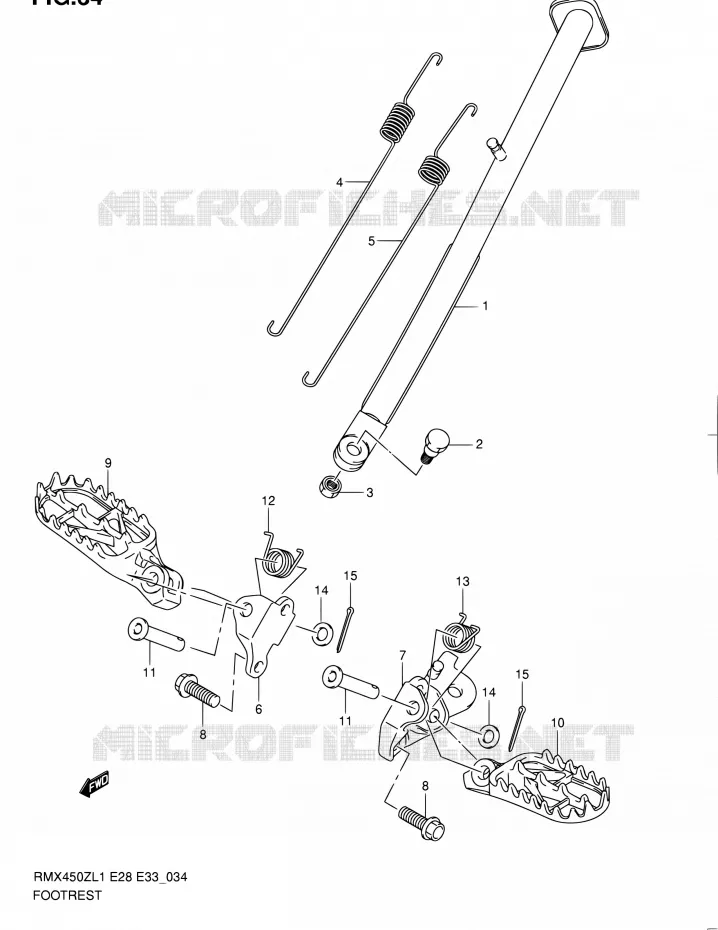 REPOSE PIED Suzuki MOTO 450 RMX 2012  RMX450Z L1 (E03,E28,E33)