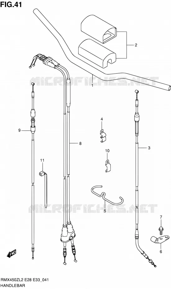 GUIDON Suzuki MOTO 450 RMX 2012  RMX450ZL2(E03,E28,E33)