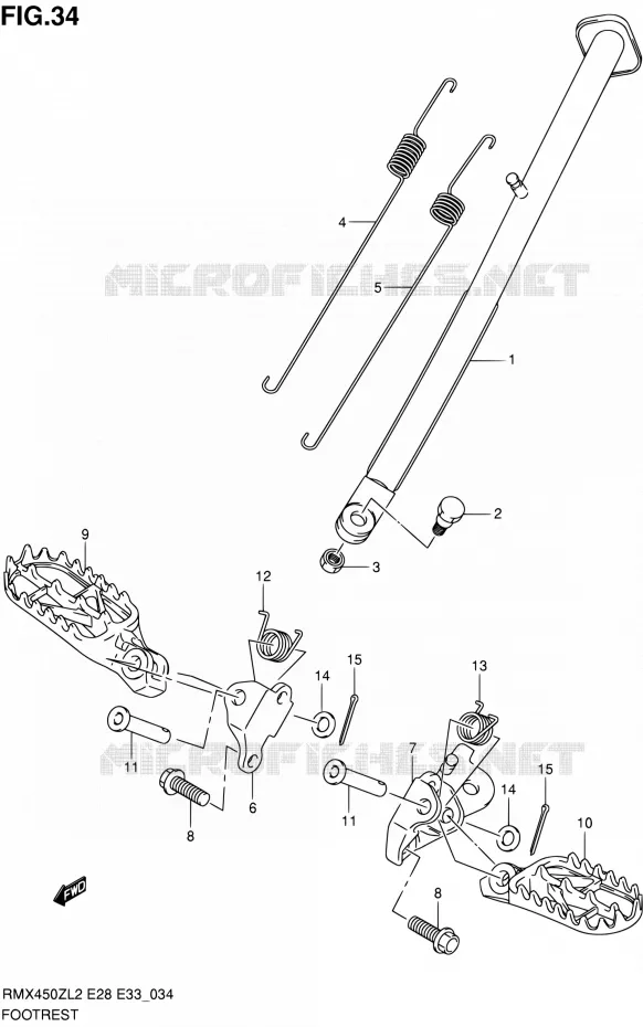 REPOSE PIED Suzuki MOTO 450 RMX 2012  RMX450ZL2(E03,E28,E33)