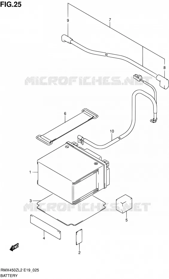 BATTERIE Suzuki MOTO 450 RMX 2012  RMX450ZL2(E19)