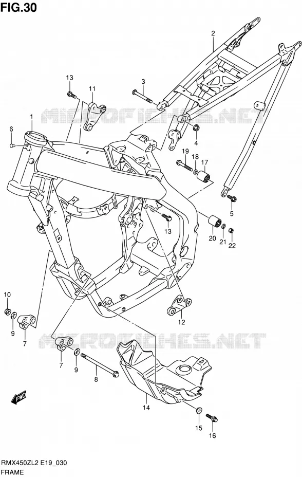 CADRE Suzuki MOTO 450 RMX 2012  RMX450ZL2(E19)