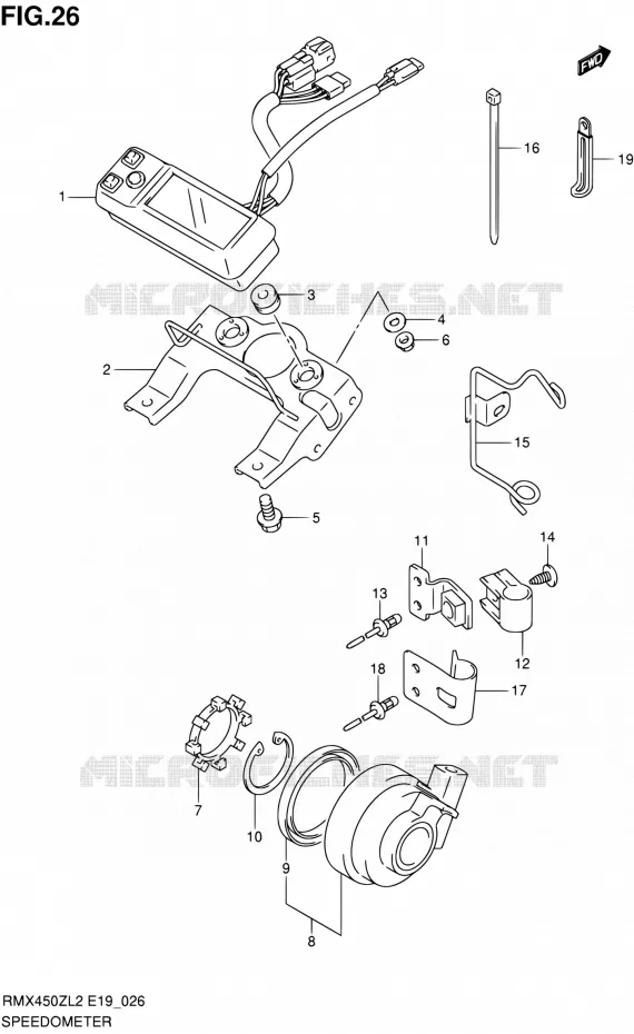 COMPTEUR Suzuki MOTO 450 RMX 2012  RMX450ZL2(E19)