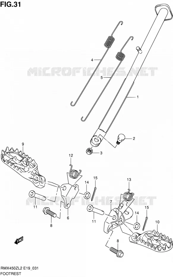 REPOSE PIED Suzuki MOTO 450 RMX 2012  RMX450ZL2(E19)