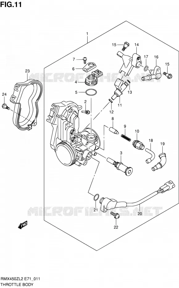 CORPS DE PAPILLON Suzuki MOTO 450 RMX 2012  RMX450ZL2(E71)