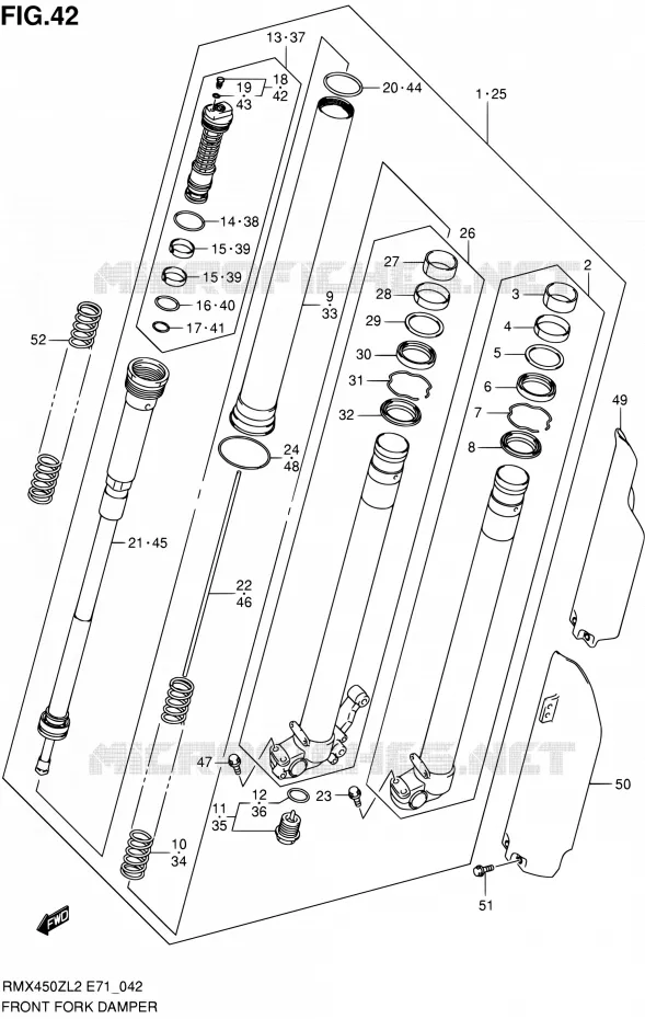 FOURCHE Suzuki MOTO 450 RMX 2012  RMX450ZL2(E71)
