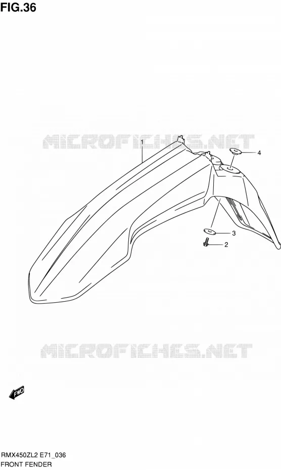 GARDE BOUE AVANT Suzuki MOTO 450 RMX 2012  RMX450ZL2(E71)