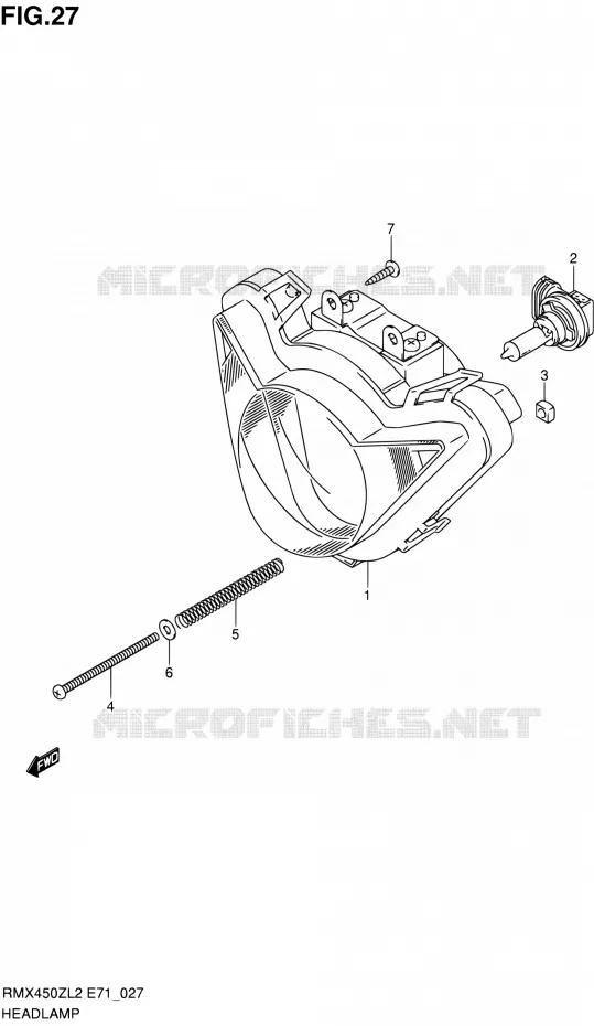 PHARE Suzuki MOTO 450 RMX 2012  RMX450ZL2(E71)