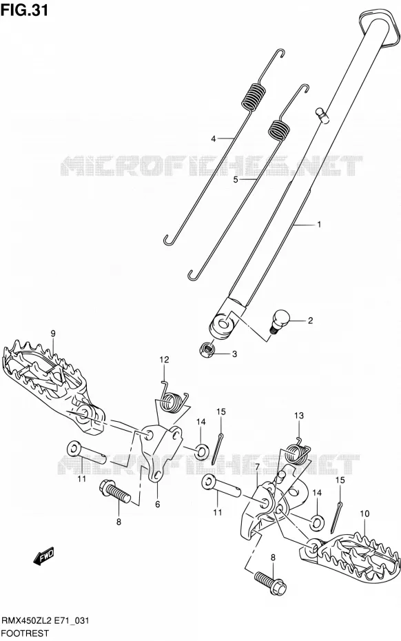 REPOSE PIED Suzuki MOTO 450 RMX 2012  RMX450ZL2(E71)