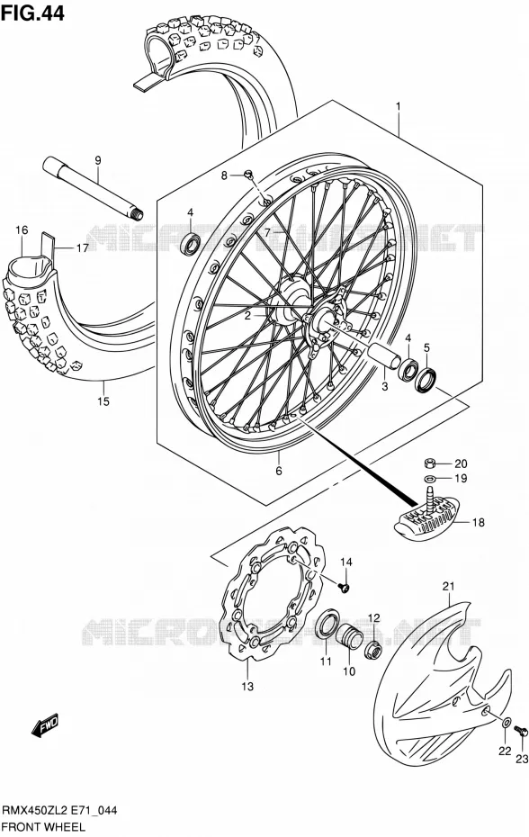 ROUE AVANT Suzuki MOTO 450 RMX 2012  RMX450ZL2(E71)