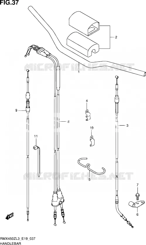 GUIDON Suzuki MOTO 450 RMX 2012  RMX450Z L3 (E19)