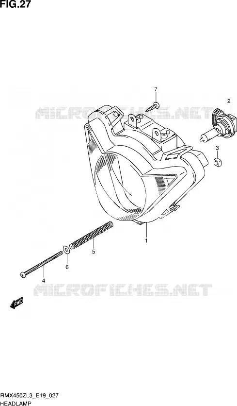 PHARE Suzuki MOTO 450 RMX 2012  RMX450Z L3 (E19)