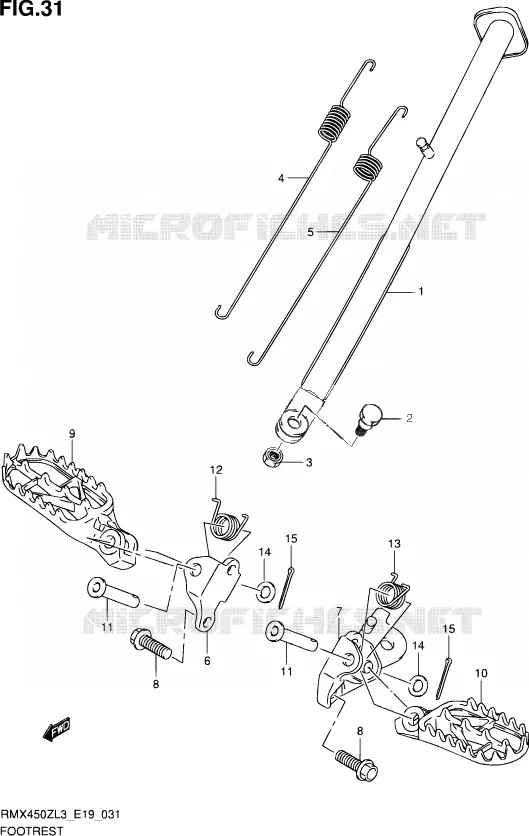 REPOSE PIED Suzuki MOTO 450 RMX 2012  RMX450Z L3 (E19)